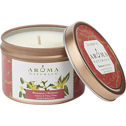 ONE 2.5x1.75 inch TIN SOY AROMATHERAPY CANDLE. COMBINES THE ESSENTIAL OILS OF YLANG YLANG & JASMINE TO CREATE PASSION AND ROMANCE. BURNS APPROX. 15 HRS.