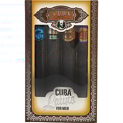 4 PIECE MINI VARIETY WITH CUBA COPACABANA & CARNAVAL & CACTUS & MAYA & ALL ARE EDT SPRAY 1.17 OZ