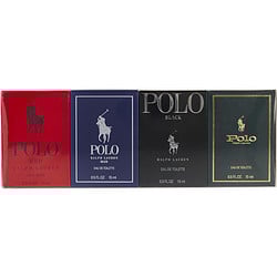 4 PIECE MINI VARIETY WITH POLO & POLO BLUE & POLO BLACK & POLO RED AND ALL EDT 0.5 OZ