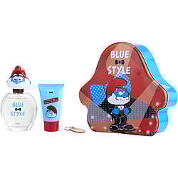 3 PIECES PAPA SMURF WITH EDT SPRAY 3.4 OZ & SHOWER GEL 2.5 OZ & KEY CHAIN (BLUE & STYLE)
