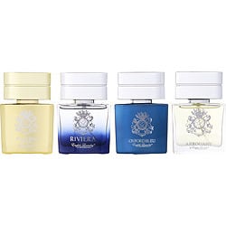 4 PIECE MENS VARIETY WITH NOTTING HILL & RIVIERA & OXFORD BLEU & ARROGANT AND ALL ARE EDP 0.68 OZ