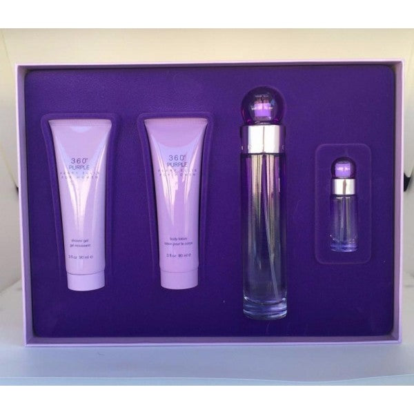GIFT/SET 360 PURPLE BY PERRY ELLIS 4PCS. 3.4 FL Perfume By PERRY ELLIS For WOMEN