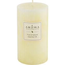 ONE 2.75x5 inch PILLAR AROMATHERAPY CANDLE.  COMBINES THE ESSENTIAL OILS OF ORANGE, CLOVE & CINNAMON TO CREATE A WARM AND COMFORTABLE ATMOSPHERE.  BURNS APPROX. 70 HRS.
