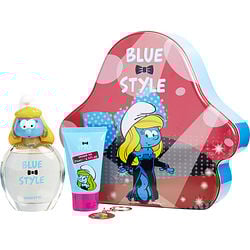3 PIECES SMURFETTE WITH EDT SPRAY 3.4 OZ & SHOWER GEL 2.5 OZ & KEY CHAIN (BLUE & STYLE)