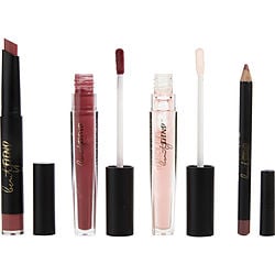 4 piece Berry Lip Kit contains Berry Lipstick  0.04 oz + Berry Lip Liner 0.03 oz + Berry Liquid Lip 0.07 oz + Nourishing Lip Topper 0.07 oz