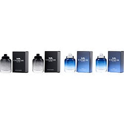 4 PIECE MINI VARIETY WITH COACH EDT X2 & MAN BLUE EDT X2 AND ALL ARE 0.16 OZ MINI