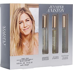 3 PIECE SET WITH JENNIFER ANISTON & SOLSTICE BLOOM & BEACHSCAOE AND ALL ARE EAU DE PARFUM ROLLERBALL 0.33 OZ