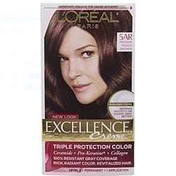 EXCELLENCE CREME PERMANENT HAIR COLOR - # 5AR MEDIUM MAPLE BROWN