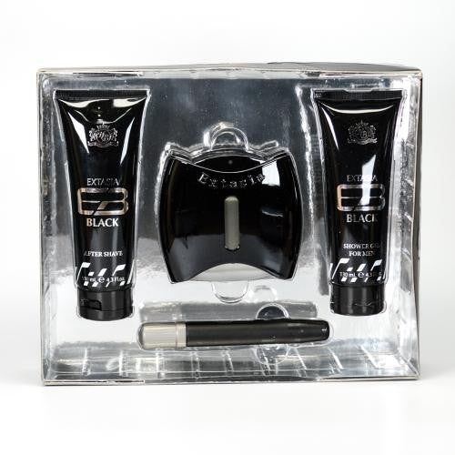 GIFT/SET EXTASIA BLACK 4 PCS.  3.3 FL Perfume By NEW BRAND For MEN