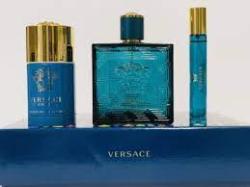 GIFT/SET EROS 3 PCS.  100ML EDP  150ML GEL  10ML TRAVEL SPRAY FOR MEN. DESIGNER:VERSAC Perfume By VERSACE For MEN