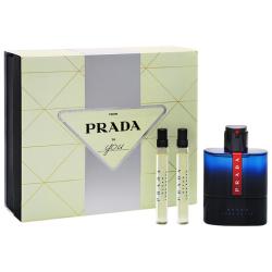 PRADA LUNA ROSSA OCEAN 3 PCS. SET : 3.4 EDT+ 100ML  2 X 10ML TRAVEL SPRAY FOR MEN. Perfume By  For