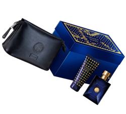 GIFT/SET DYLAN BLUE 3 PCS.  3.4 FL Perfume By VERSACE For MEN